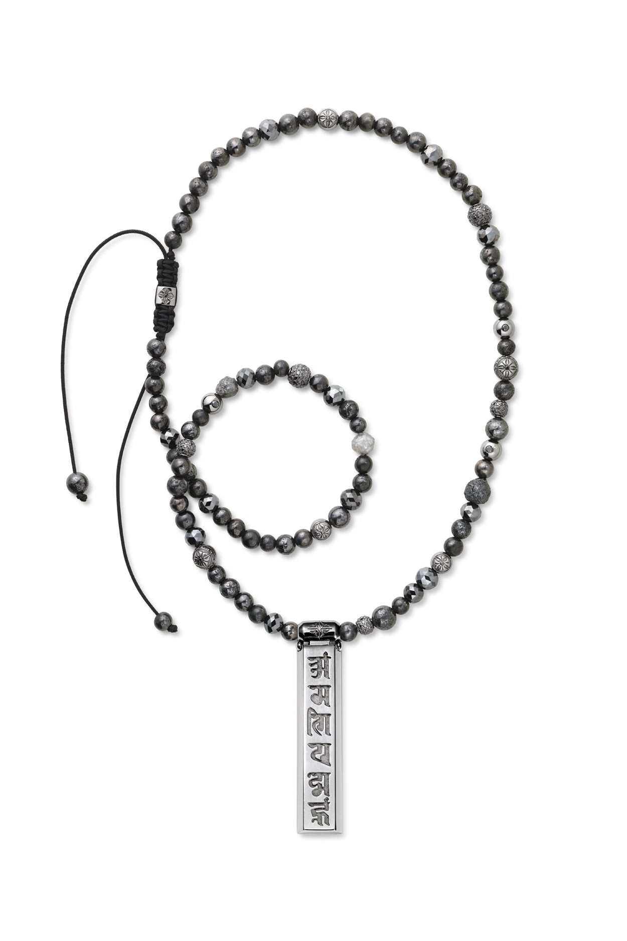 Multisize SHAMBALLA® Necklace with Gold Bar Pendant